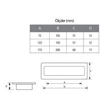 Premio 204  Serisi Gömme  Mobilya Kulpu  102 mm İnox