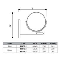 Soho 6 İnch Duvara Monte Ayna Krom
