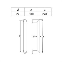 SOHO Çekme Kol 2000 Pur Bronz Ø22 300x278 mm
