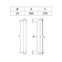 SOHO Çekme Kol 2000 Saten Ø22 300x278 mm