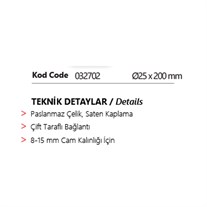 SOHO Çekme Kol Satin 25X200 MM