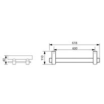 Soho Knox Serisi Duvara Monte Cam Etajerli Paslanmaz Çelik Saten