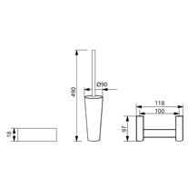 Soho Knox Serisi Duvara Monte Klozet Fırçalık Set