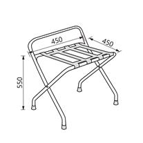 Soho Otel Tipi Otel Odası Paslanmaz Valizlik Destekli Bavulluk 680x405x715 mm