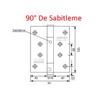 SOHO Yaylı Kapı Menteşesi Büyük 125 x 95 x 3.0 mm 90° Sabitlemeli