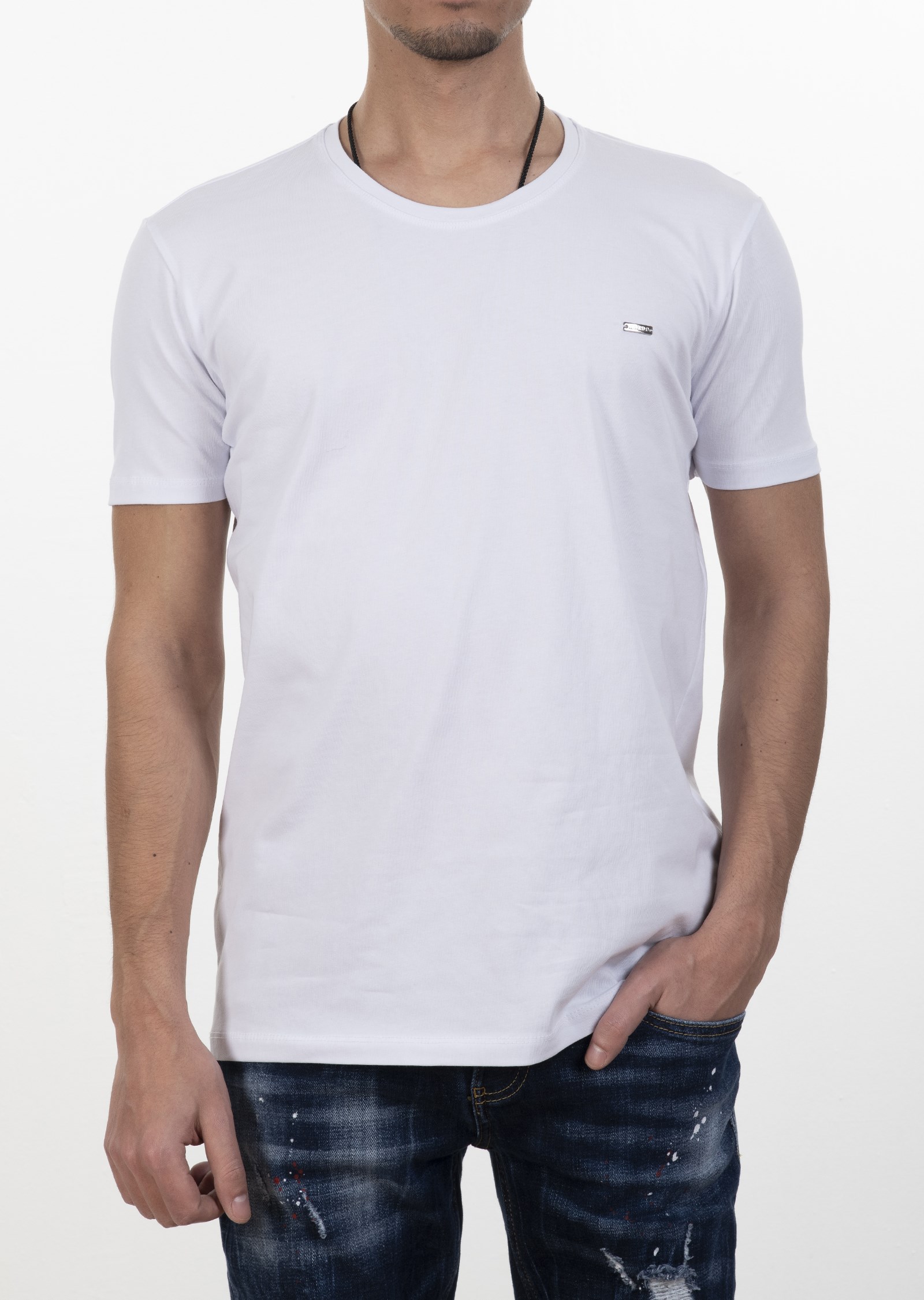 Basic Bisiklet Yaka T-Shirt