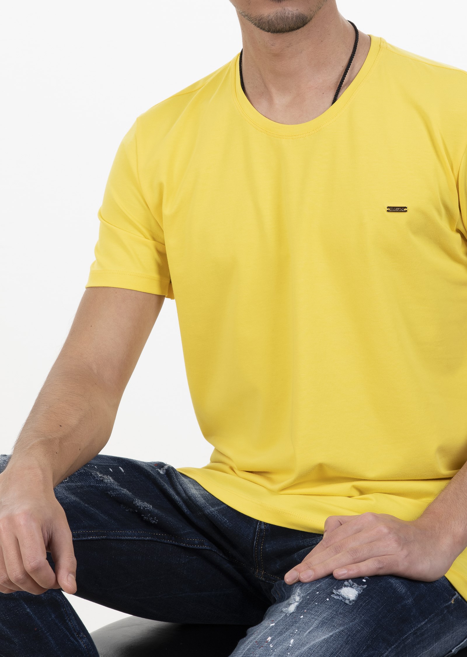 Basic Bisiklet Yaka T-Shirt
