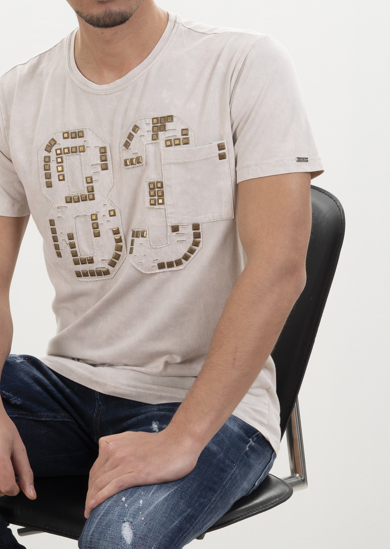 Basic Metal Detaylı T-Shirt