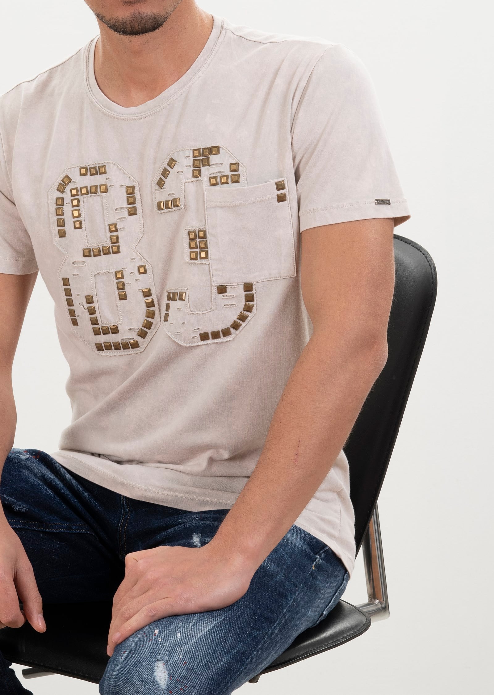 Basic Metal Detaylı T-Shirt