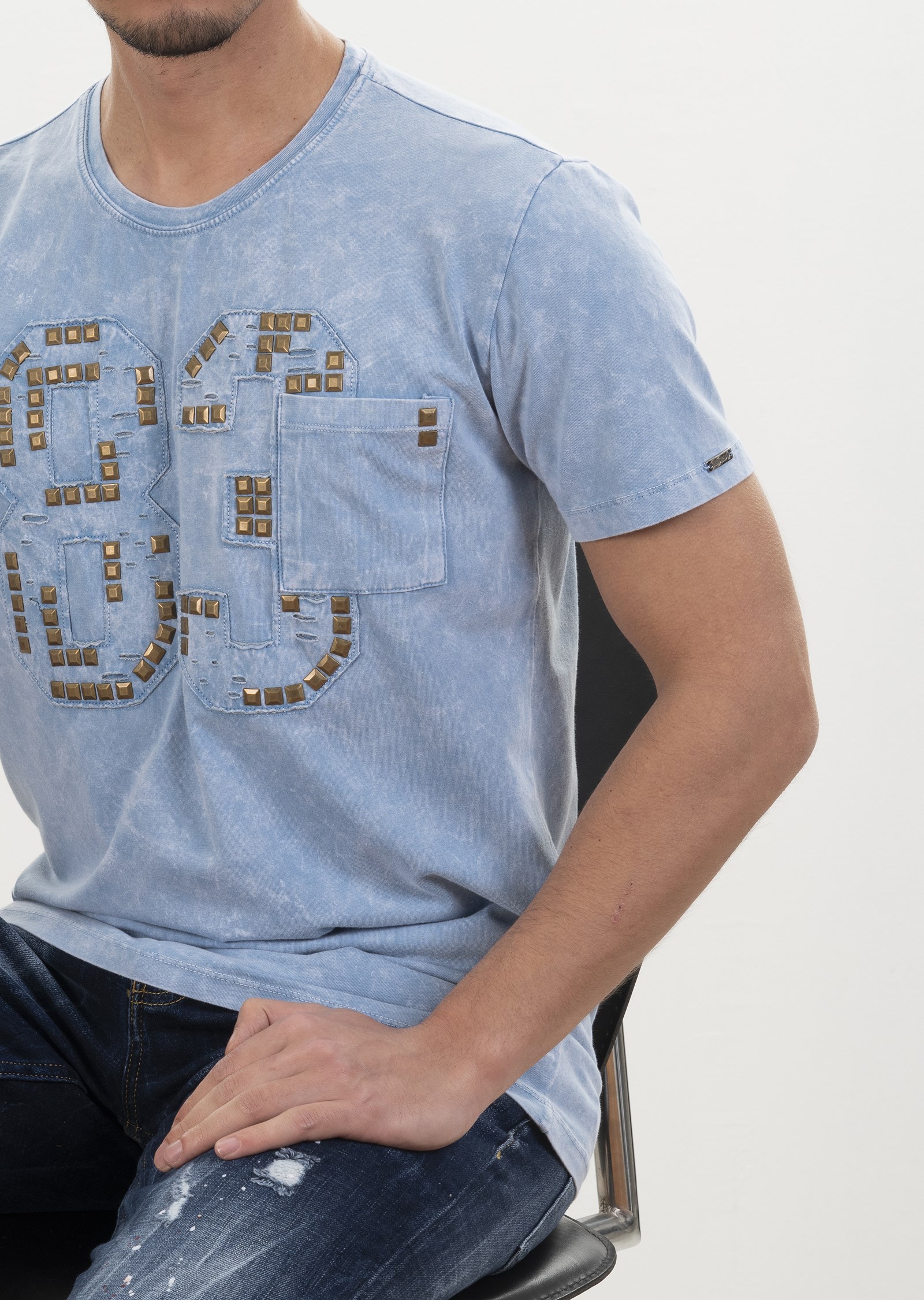 Basic Metal Detaylı T-Shirt
