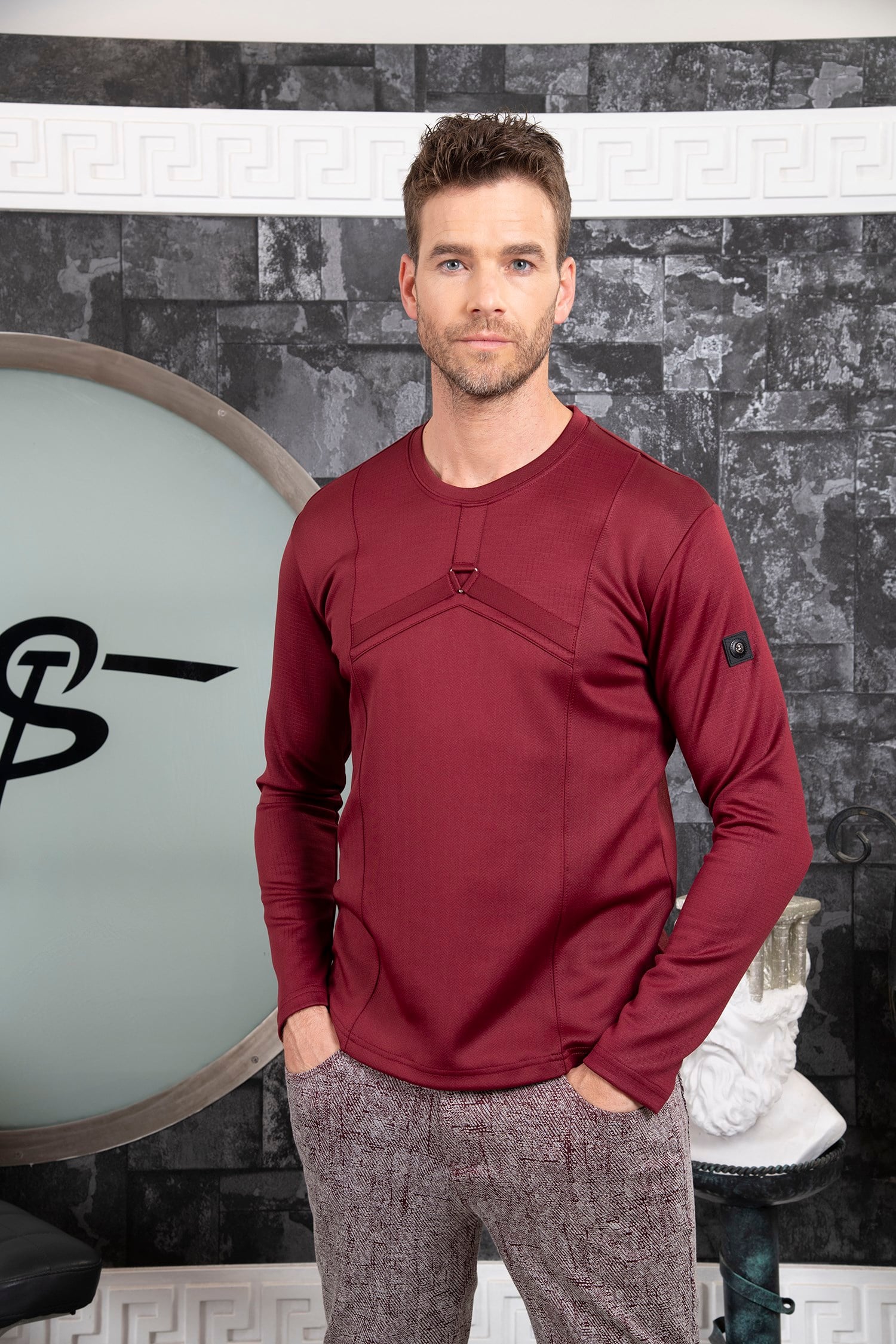 Bordo Detaylı Sweatshirt