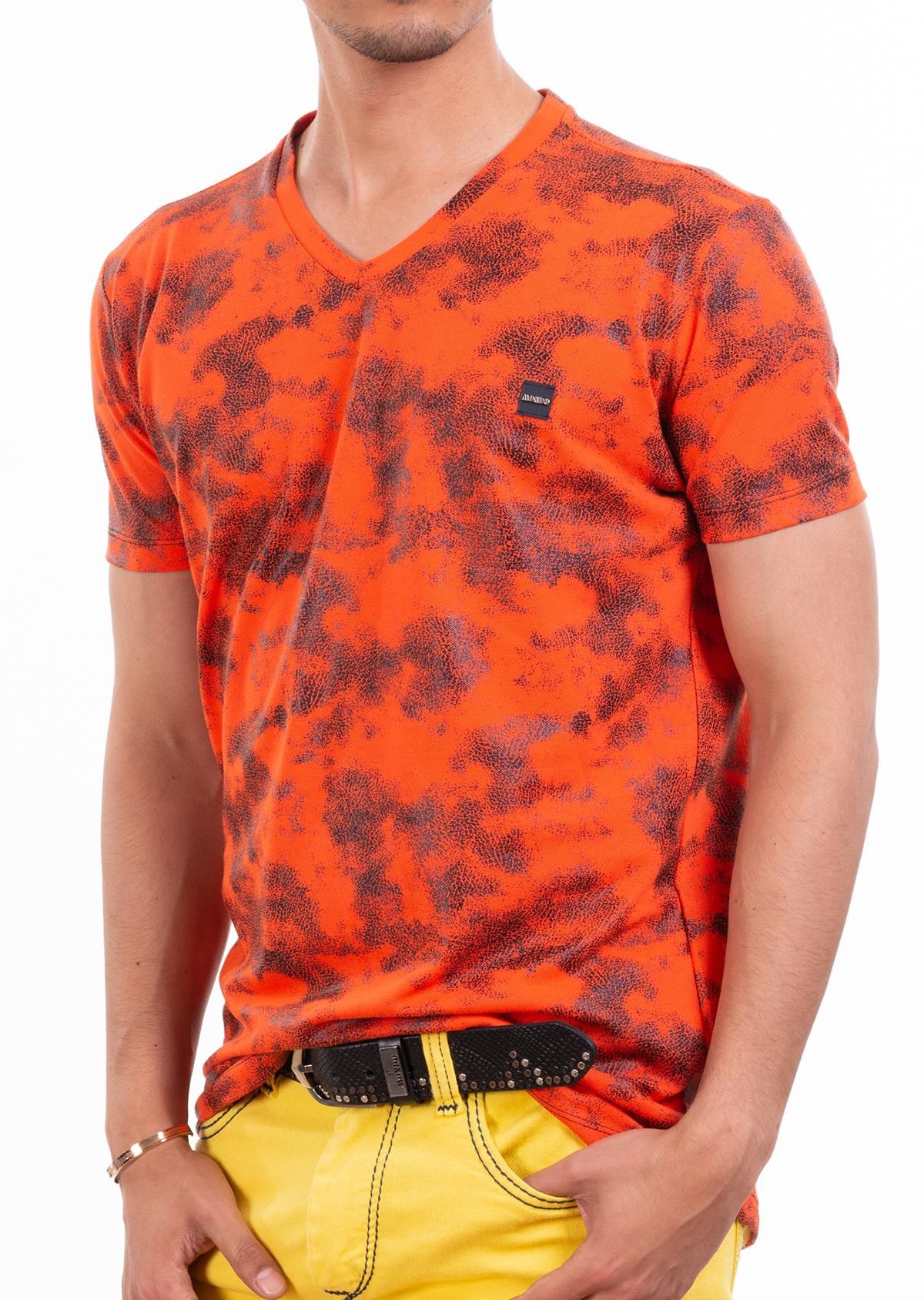 Dijital Baskı Turuncu T-Shirt