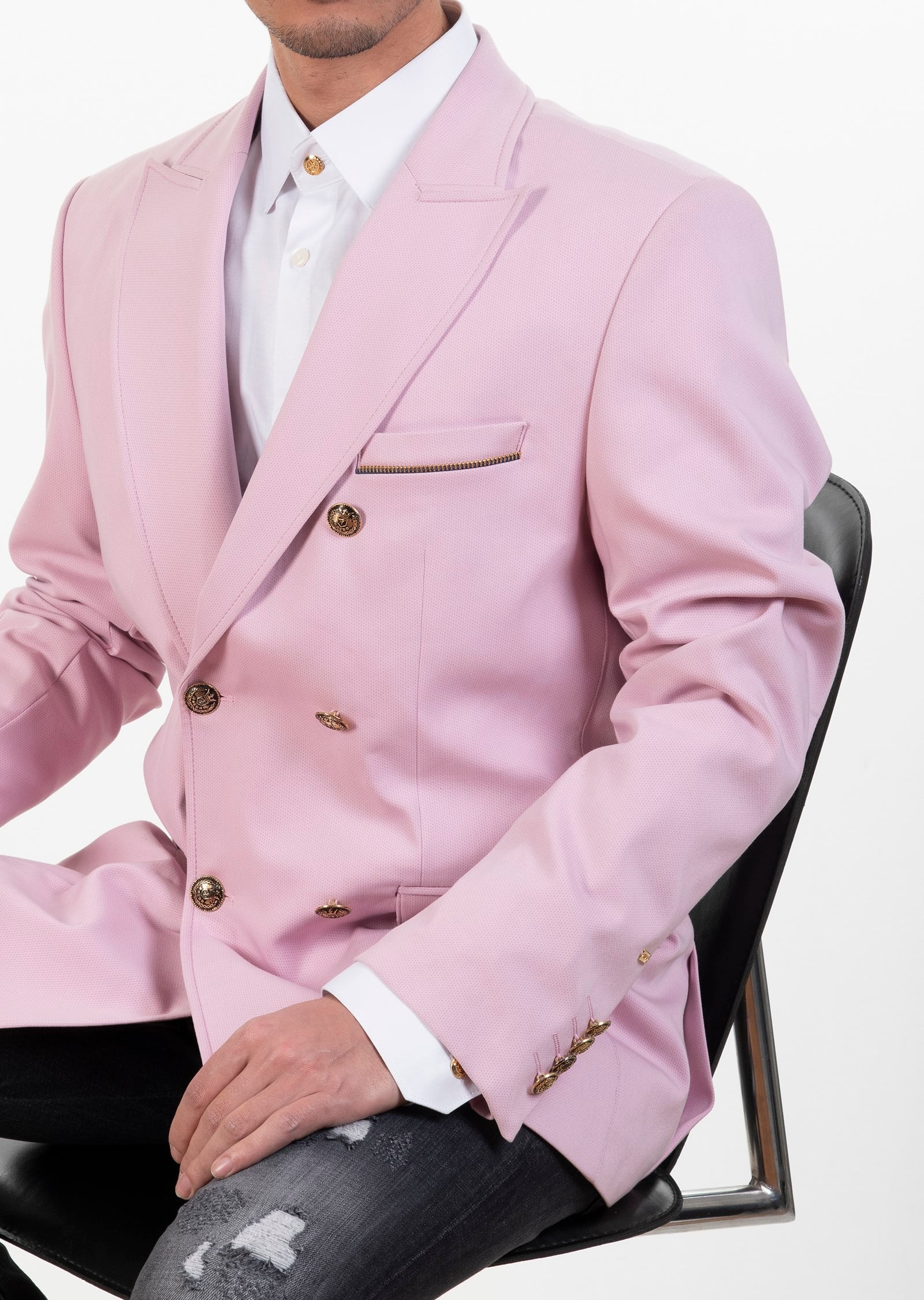 Kruvaze Pembe Ceket