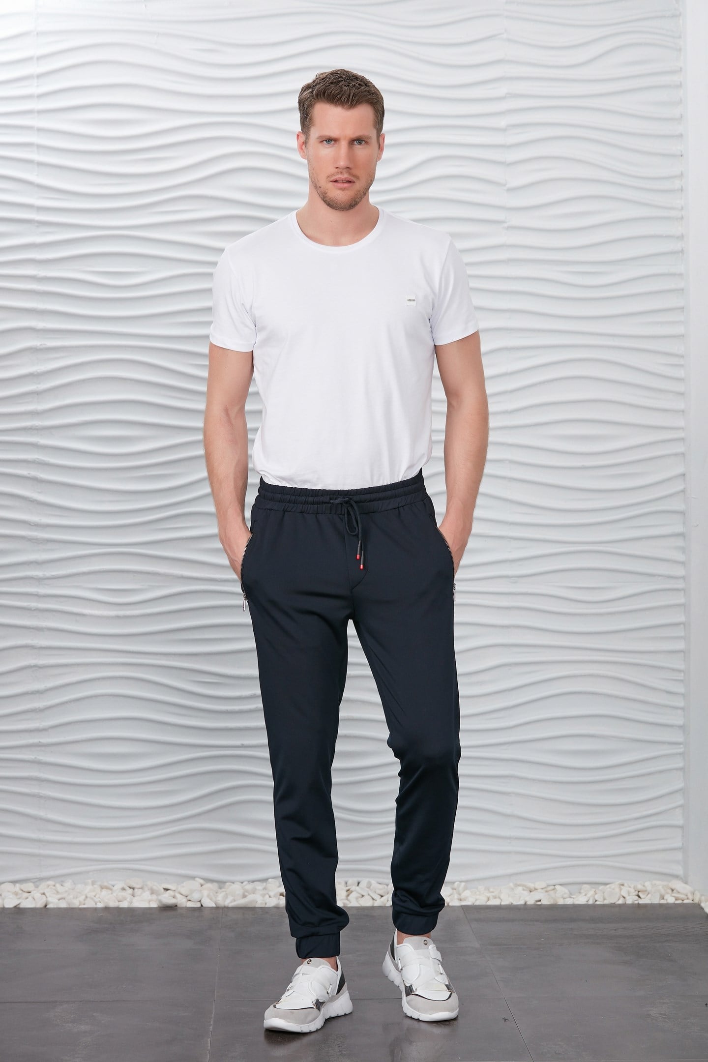 Lacivert Eşofman Kumaşlı Basic Jogger Pantolon