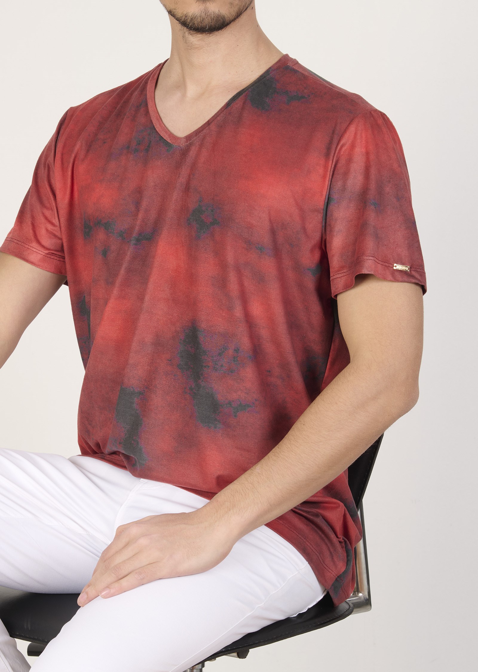 Mondo Duman Desenli Kırmızı T-shirt