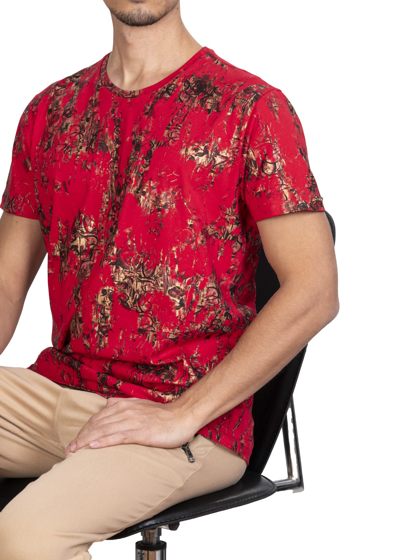 Mondo Karışık Baskılı Kırmızı T-Shirt