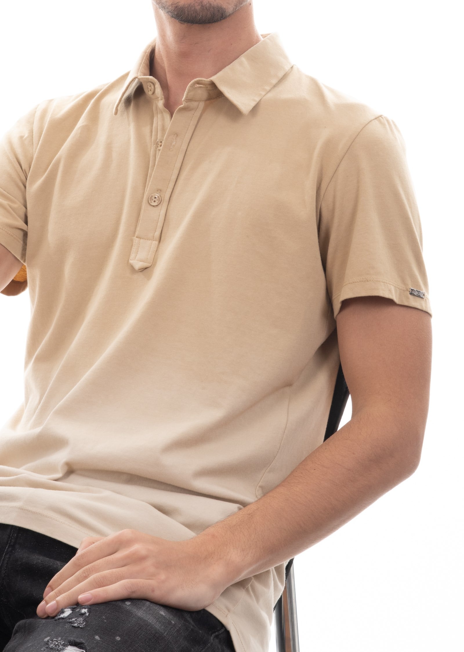 Mondo Polo Yaka Bej Gradient T-Shirt