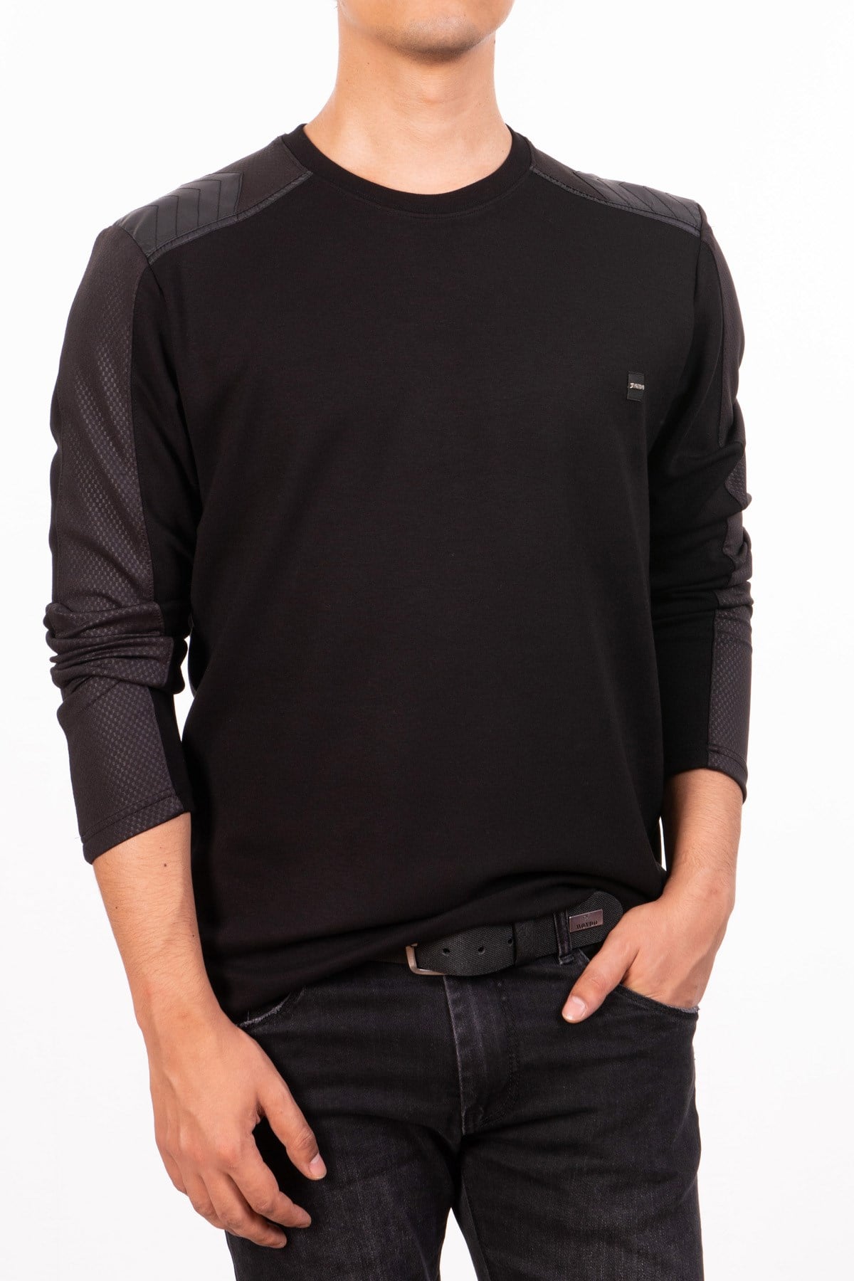 Omuz Ve Kol Şeritli Sweatshirt