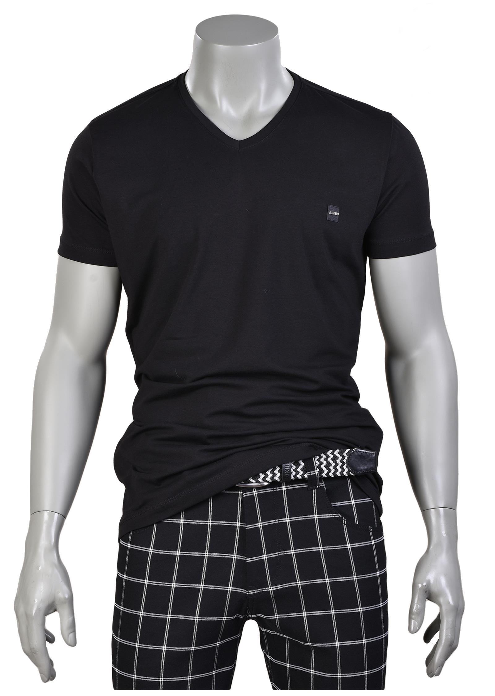 Siyah Basic V Yaka T-Shirt