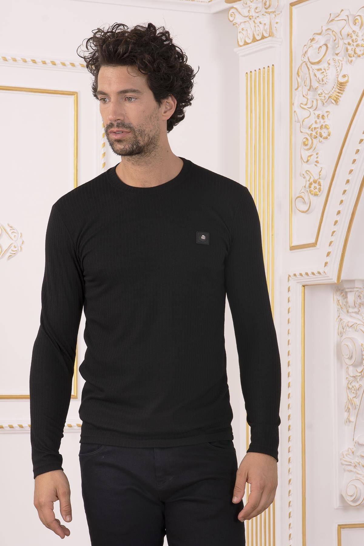 Siyah Fitilli Sweatshirt