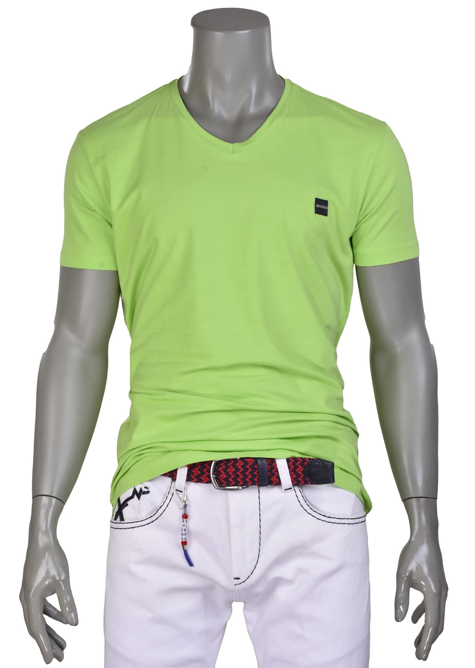 Yeşil Basic V Yaka T-Shirt