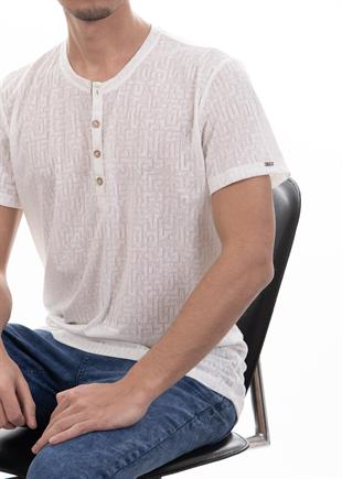 Kırık Beyaz Örme T-Shirt