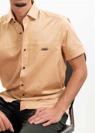 Kısa Kollu Bej Gömlek