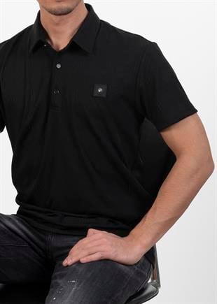 Polo Yaka Jakarlı T-Shirt