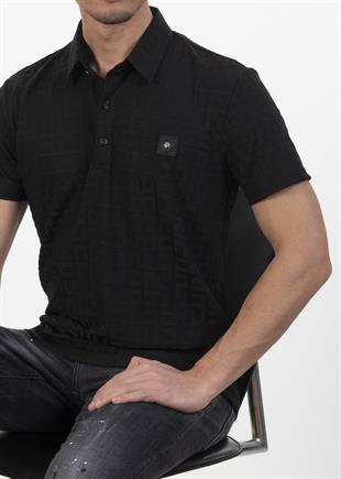 Polo Yaka Jakarlı T-Shirt