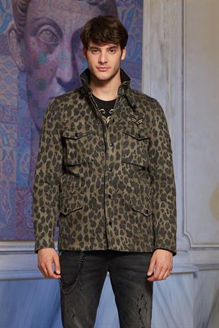 Yeşil Leopar Desenli Ceket