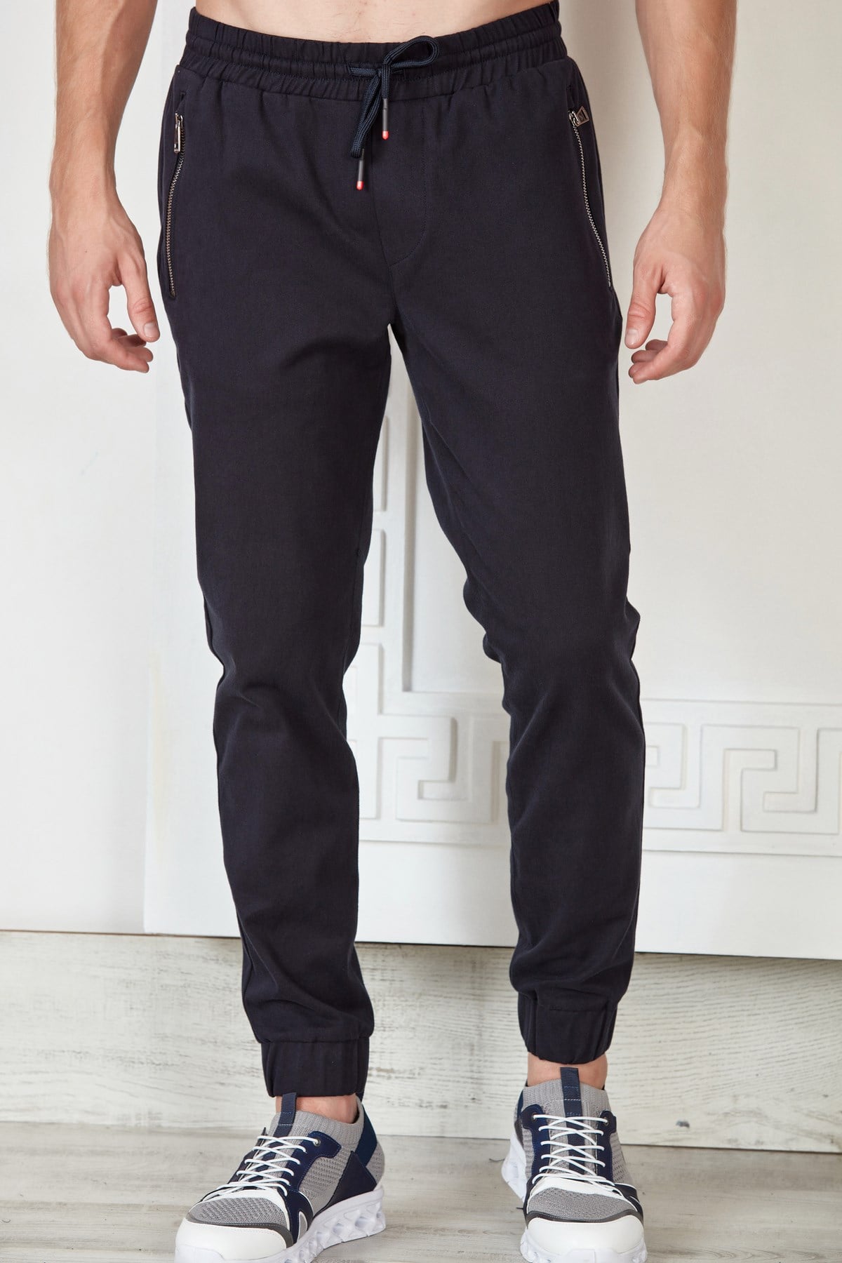 Lacivert Gabardin Jogger Pantolon