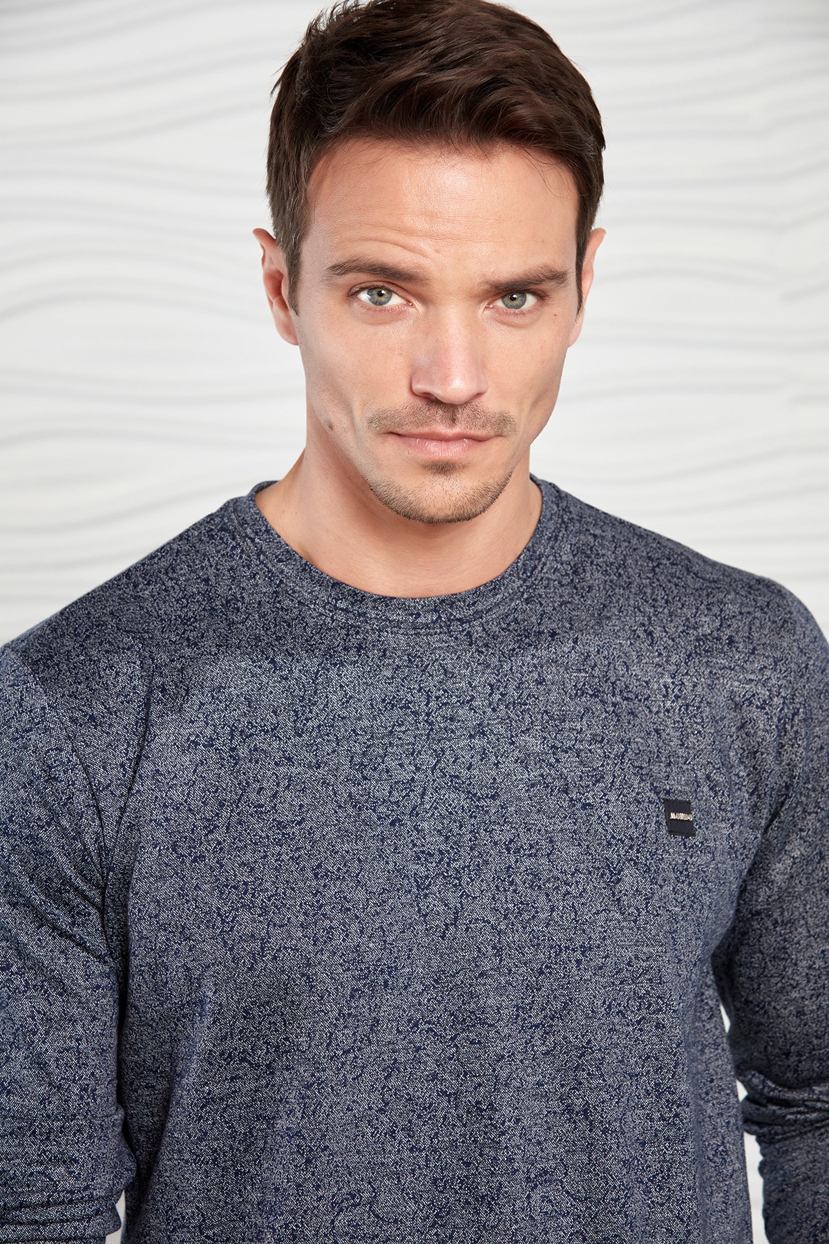 Lacivert Kırçıl Desenli Sweatshirt