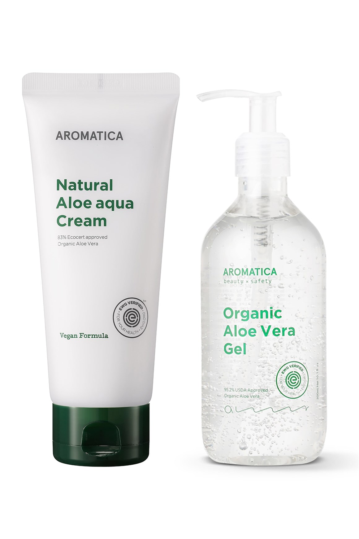 Aromatica 95% Organic Aloe Vera Gel & Natural Aloe Aqua Cream | Justin  Beauty