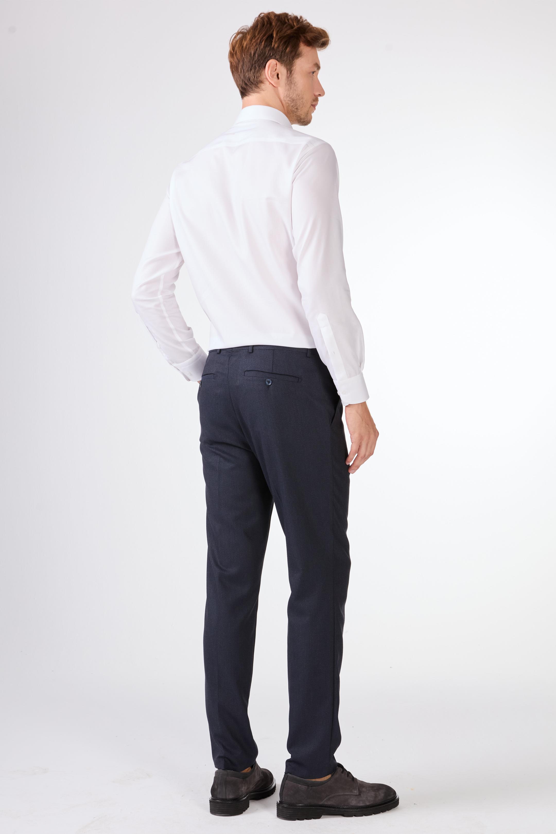 Erkek Slim Fit Mono Yaka Lacivert Takım Elbise