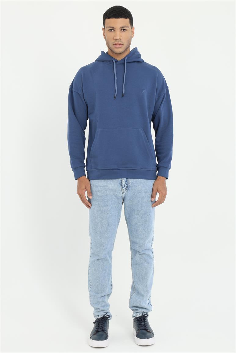 Açık Lacivert Regular Fit Erkek Sweatshirt