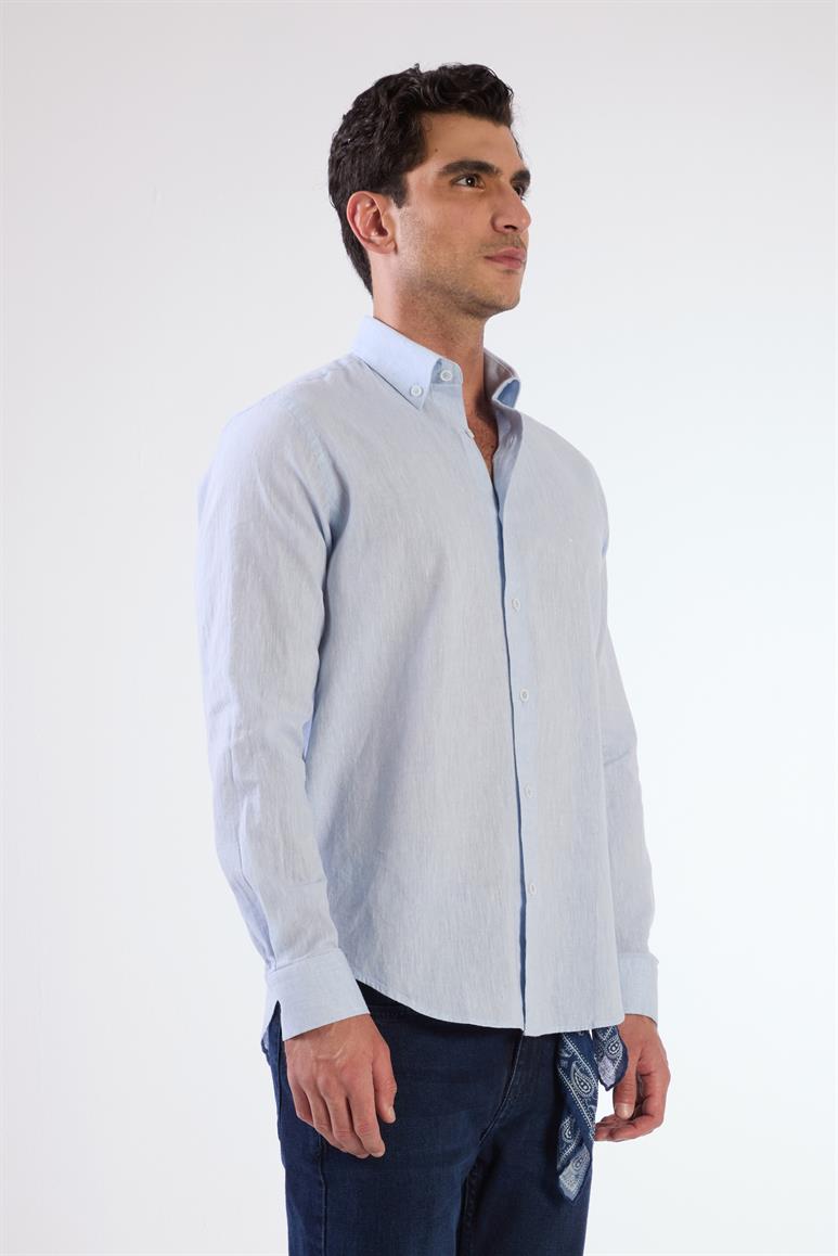 A.MAVİ   DÜZ ERKEK GÖMLEK - REGULAR FIT