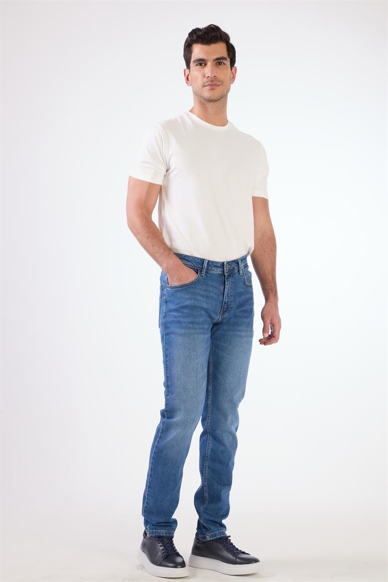 Açık Mavi Slim Fit Denim Erkek Pantolon