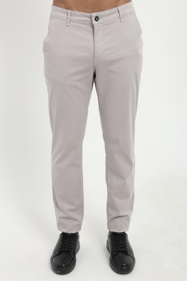 Açık Gri Düz Regular Fit Erkek Pantolon