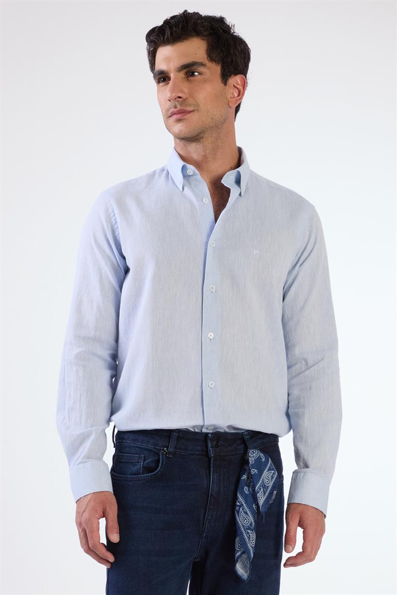 A.MAVİ   DÜZ ERKEK GÖMLEK - REGULAR FIT