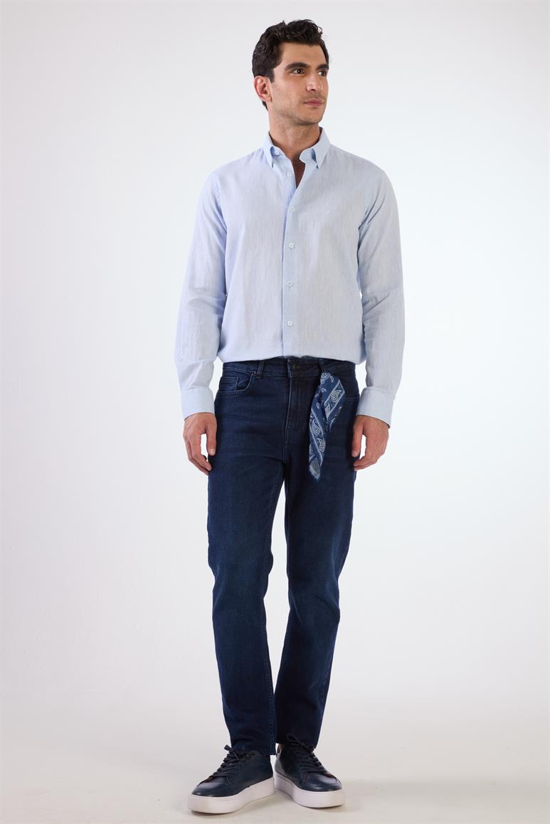 A.MAVİ   DÜZ ERKEK GÖMLEK - REGULAR FIT