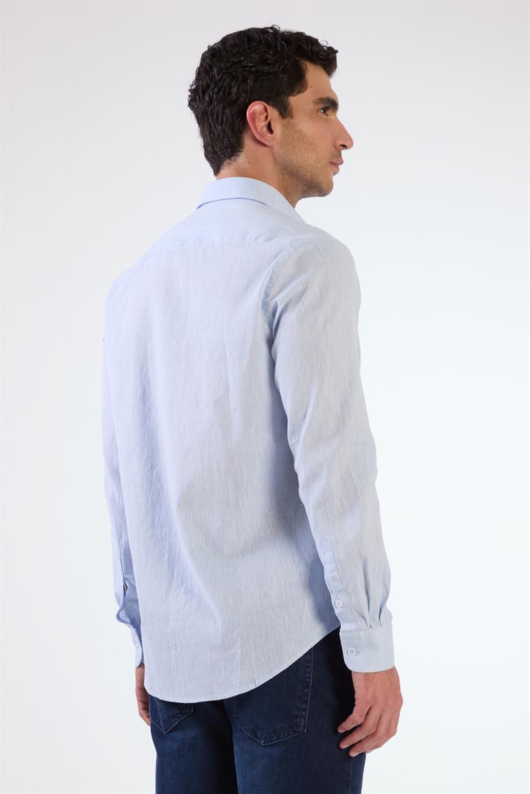 A.MAVİ   DÜZ ERKEK GÖMLEK - REGULAR FIT