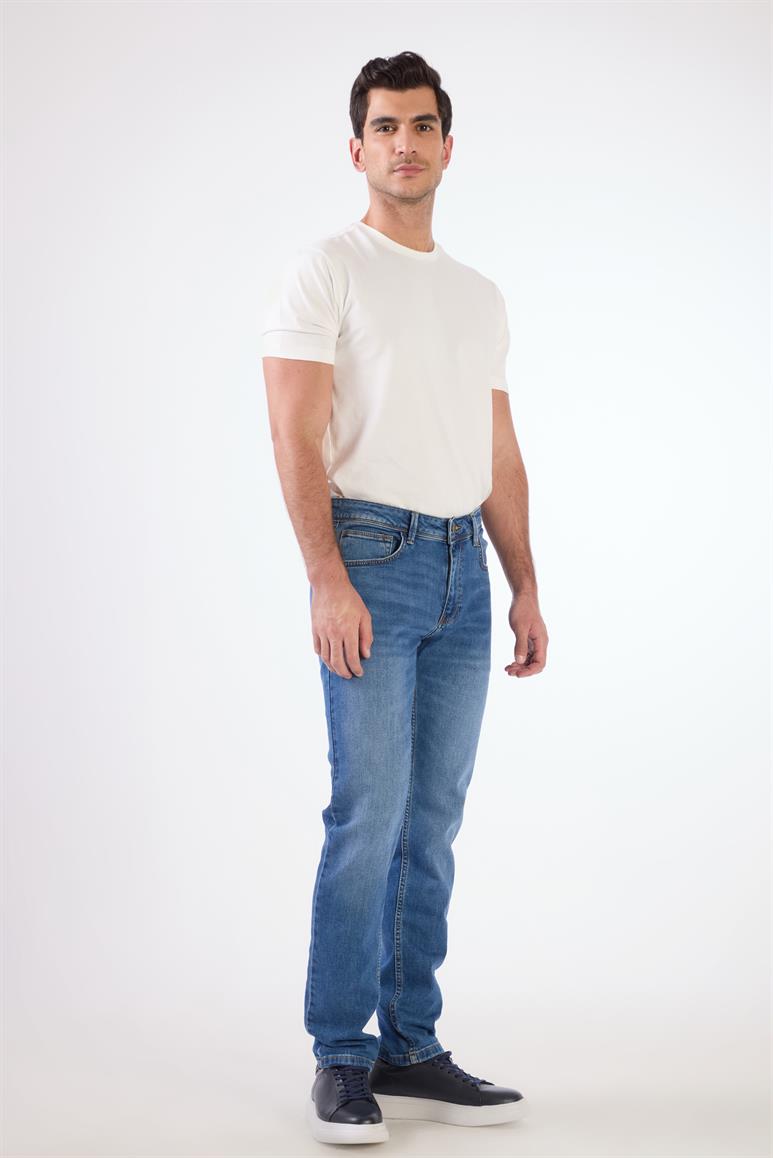 Açık Mavi Slim Fit Denim Erkek Pantolon