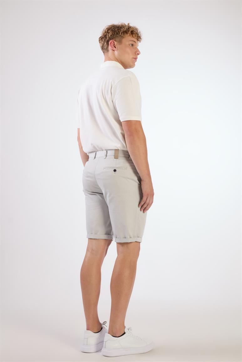 Açık Gri Erkek Regular Fit Düz Casual Short 