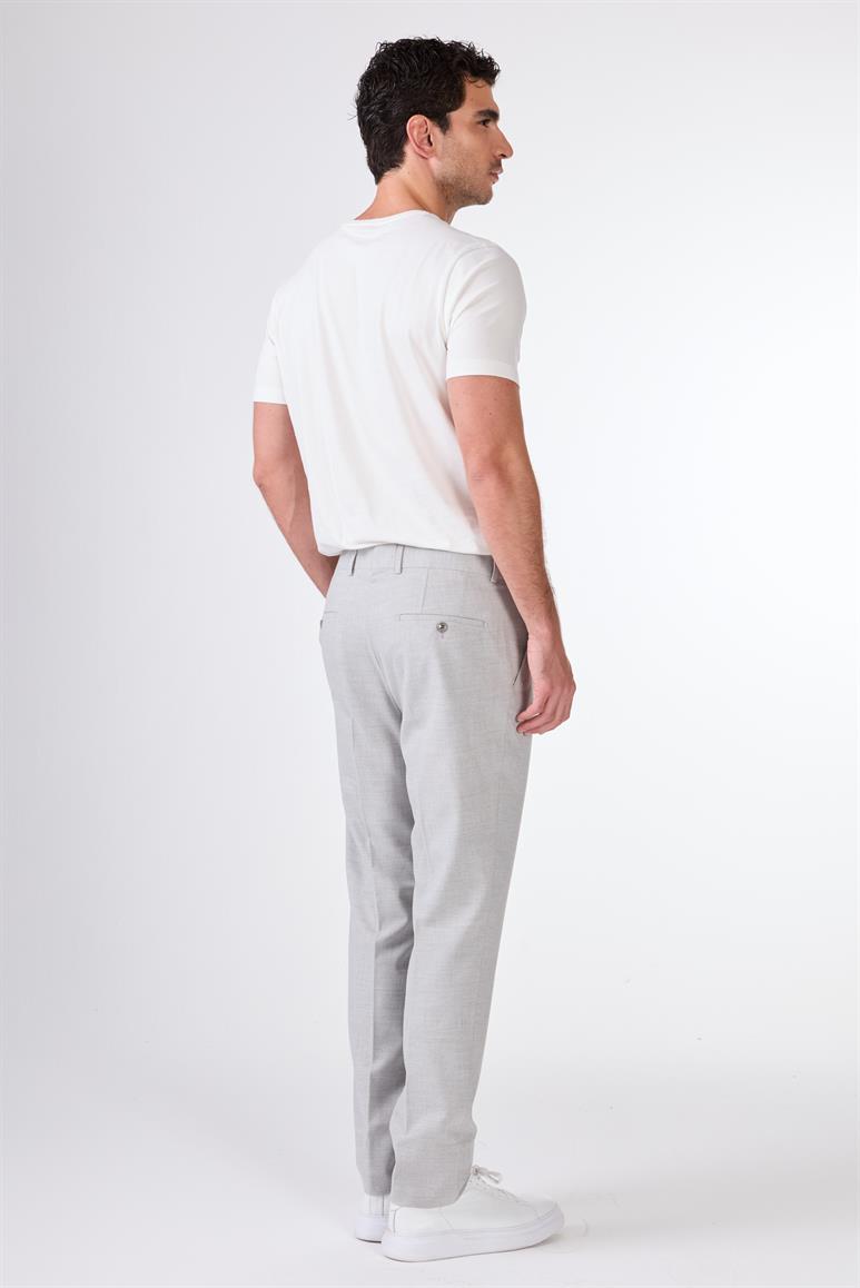 Açık Gri Erkek Regular Fit Düz Pantolon 