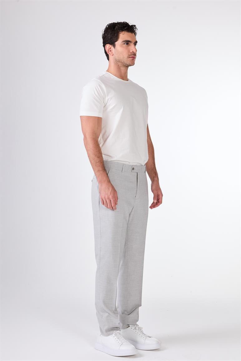 Açık Gri Erkek Regular Fit Düz Pantolon 
