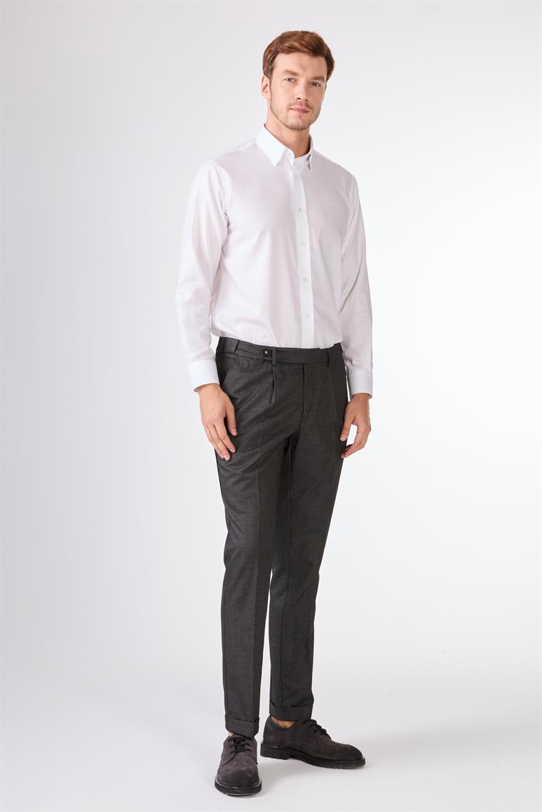 Antrasit Düz Slim Fit Casual Erkek Pantolon 
