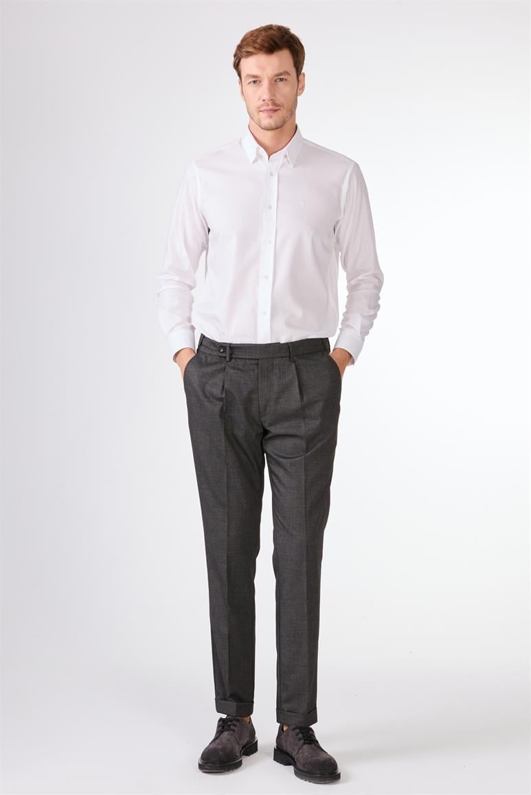 Antrasit Düz Slim Fit Casual Erkek Pantolon 