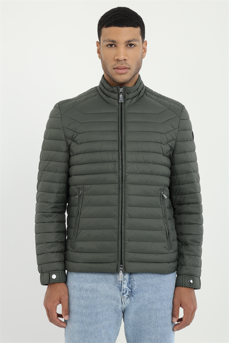 Haki Dokuma Basic Erkek Mont