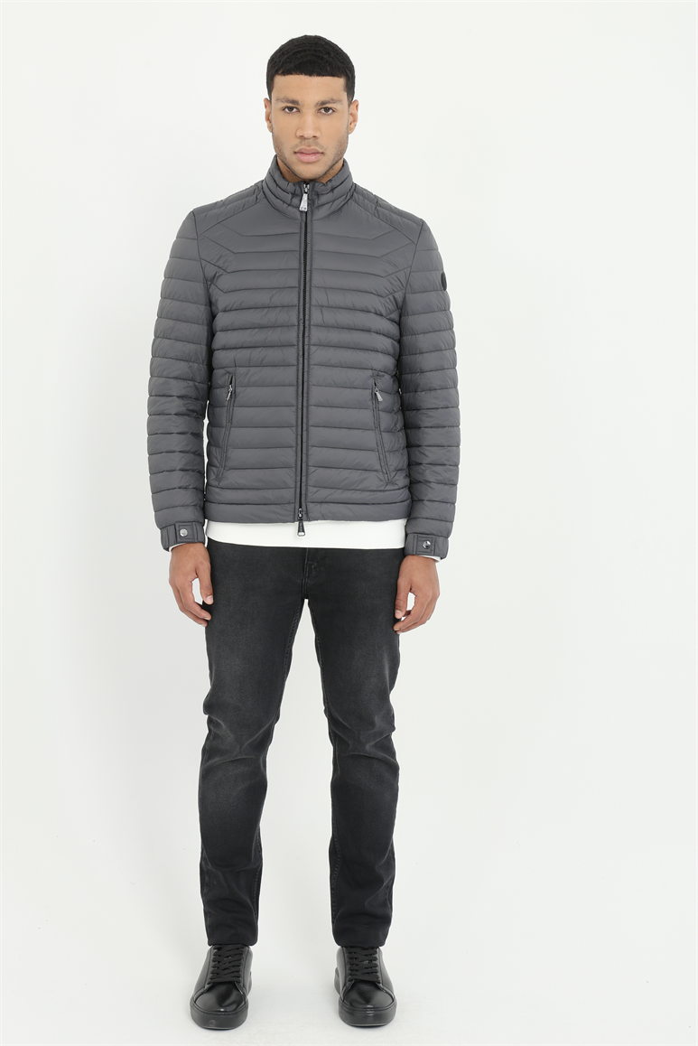 Antrasit Dokuma Basic Erkek Mont 