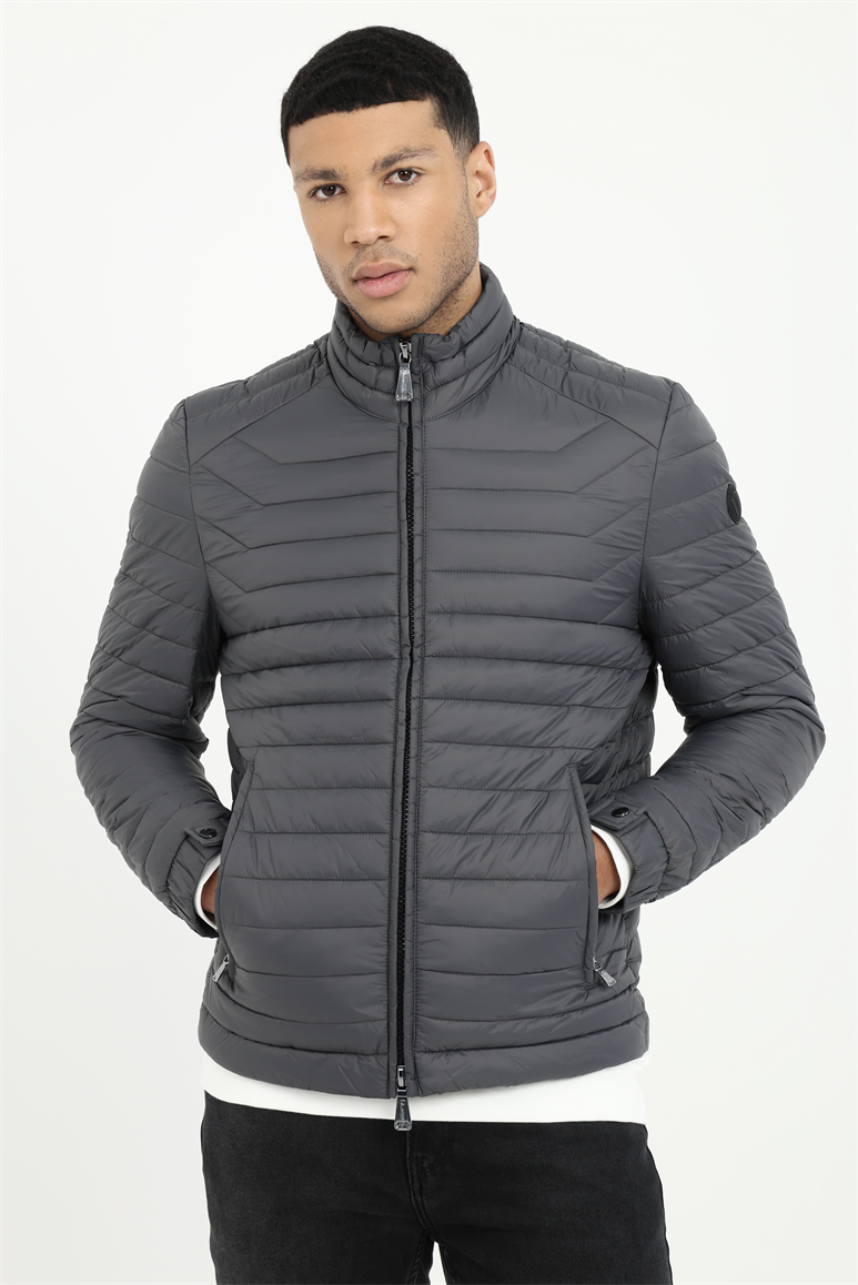 Antrasit Dokuma Basic Erkek Mont 